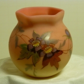 Webb Glass - Burmese w/leaves